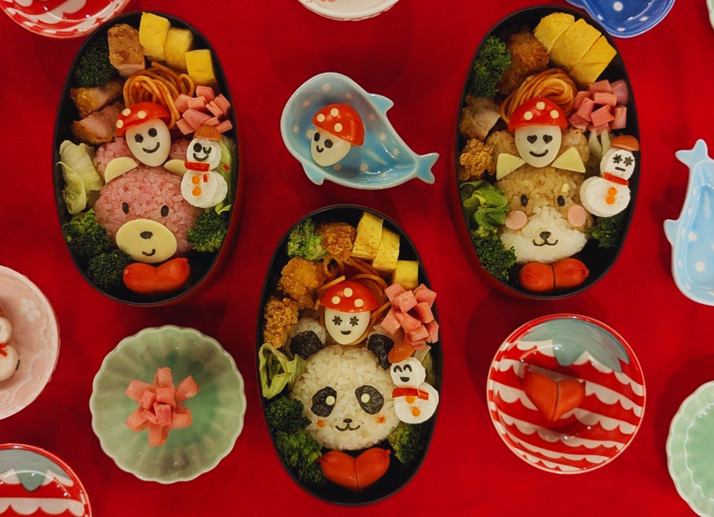 Panda character bento made in Tokyo cooking class